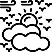 Partly cloudy Line Icon vector
