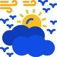 Partly cloudy Flat Two Color Icon vector