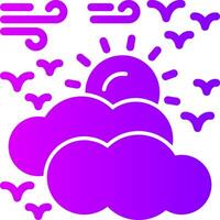 Partly cloudy Solid Multi Gradient Icon vector