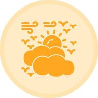 Partly cloudy Multicolor Circle Icon vector