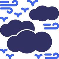 Cloudy Solid Two Color Icon vector