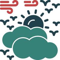 Partly cloudy Glyph Two Color Icon vector