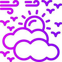 Partly cloudy Linear Gradient Icon vector