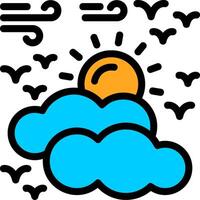 Partly cloudy Line Filled Icon vector
