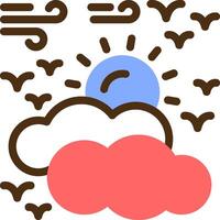 Partly cloudy Color Filled Icon vector