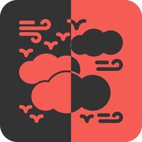 Cloudy Red Inverse Icon vector