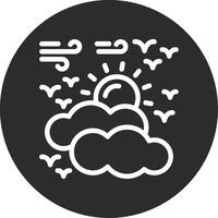Partly cloudy Inverted Icon vector