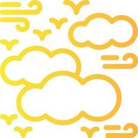 Cloudy Linear Gradient Icon vector