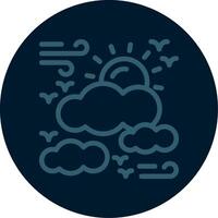 Overcast Line Multi color Icon vector