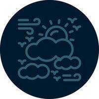 Overcast Line Multi color Icon vector