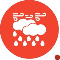 lluvia glifo sombra icono vector