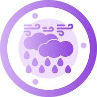 icono de gradiente de glifo de lluvia vector