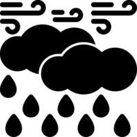 icono de glifo de lluvia vector