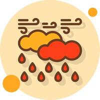 Rain Filled Shadow Circle Icon vector