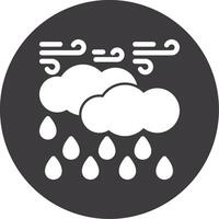 Rain Glyph Circle Icon vector