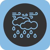 Rain Linear Round Icon vector