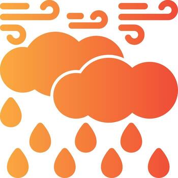 lluvia sólido multi degradado icono vector