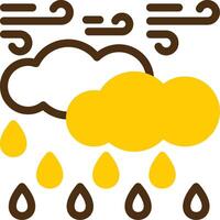 Rain Yellow Lieanr Circle Icon vector