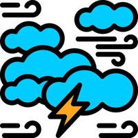 Thunderstorm Line Filled Icon vector