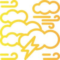 Thunderstorm Linear Gradient Icon vector