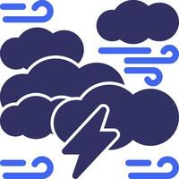 Thunderstorm Solid Two Color Icon vector