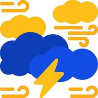 Thunderstorm Flat Two Color Icon vector