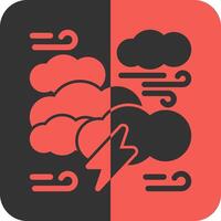 Thunderstorm Red Inverse Icon vector