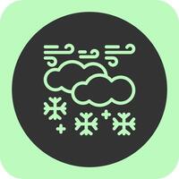 Snow Linear Round Icon vector