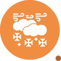 nieve glifo sombra icono vector