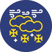 Snow Dual Line Circle Icon vector