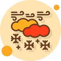 nieve lleno sombra circulo icono vector