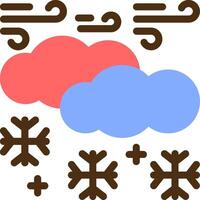 nieve color lleno icono vector