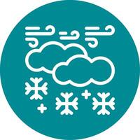 Snow Outline Circle Icon vector