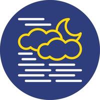 Fog Dual Line Circle Icon vector