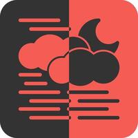 Fog Red Inverse Icon vector