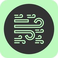 Windy Linear Round Icon vector