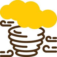 Tornado Yellow Lieanr Circle Icon vector