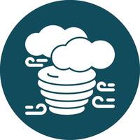 Tornado Glyph Circle Icon vector