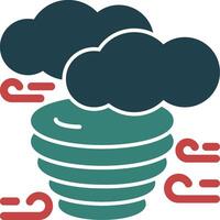 Tornado Glyph Two Color Icon vector