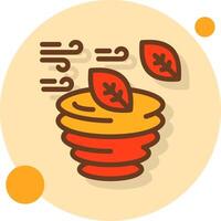 Hurricane Filled Shadow Circle Icon vector