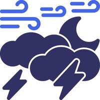 Lightning Solid Two Color Icon vector