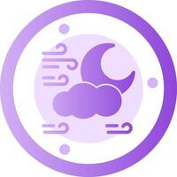 Moon Glyph Gradient Icon vector