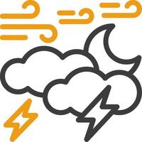 Lightning Line Two Color Icon vector