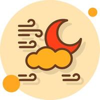 Moon Filled Shadow Circle Icon vector