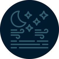 Clear night Line Multi color Icon vector