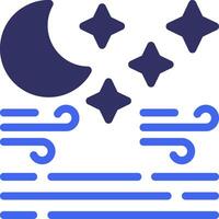 Clear night Solid Two Color Icon vector