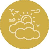 Sunny intervals Line Multi color Icon vector