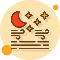 Clear night Filled Shadow Circle Icon vector