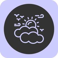 Sunny intervals Linear Round Icon vector