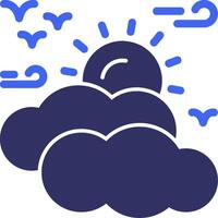 Sunny intervals Solid Two Color Icon vector